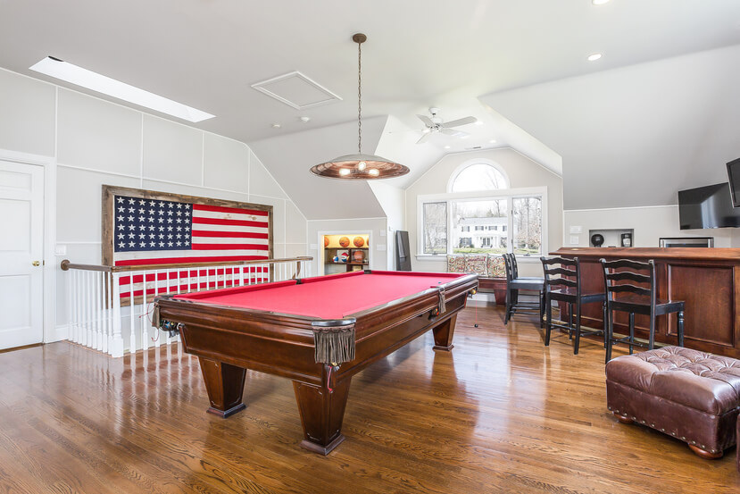 Room with pool table